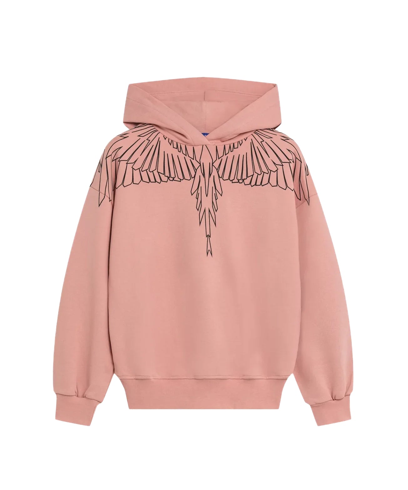 Marcelo Burlon County Of Milan Kids Felpa con Cappuccio Rosa e Motivo Ali a Contrasto per Bambine