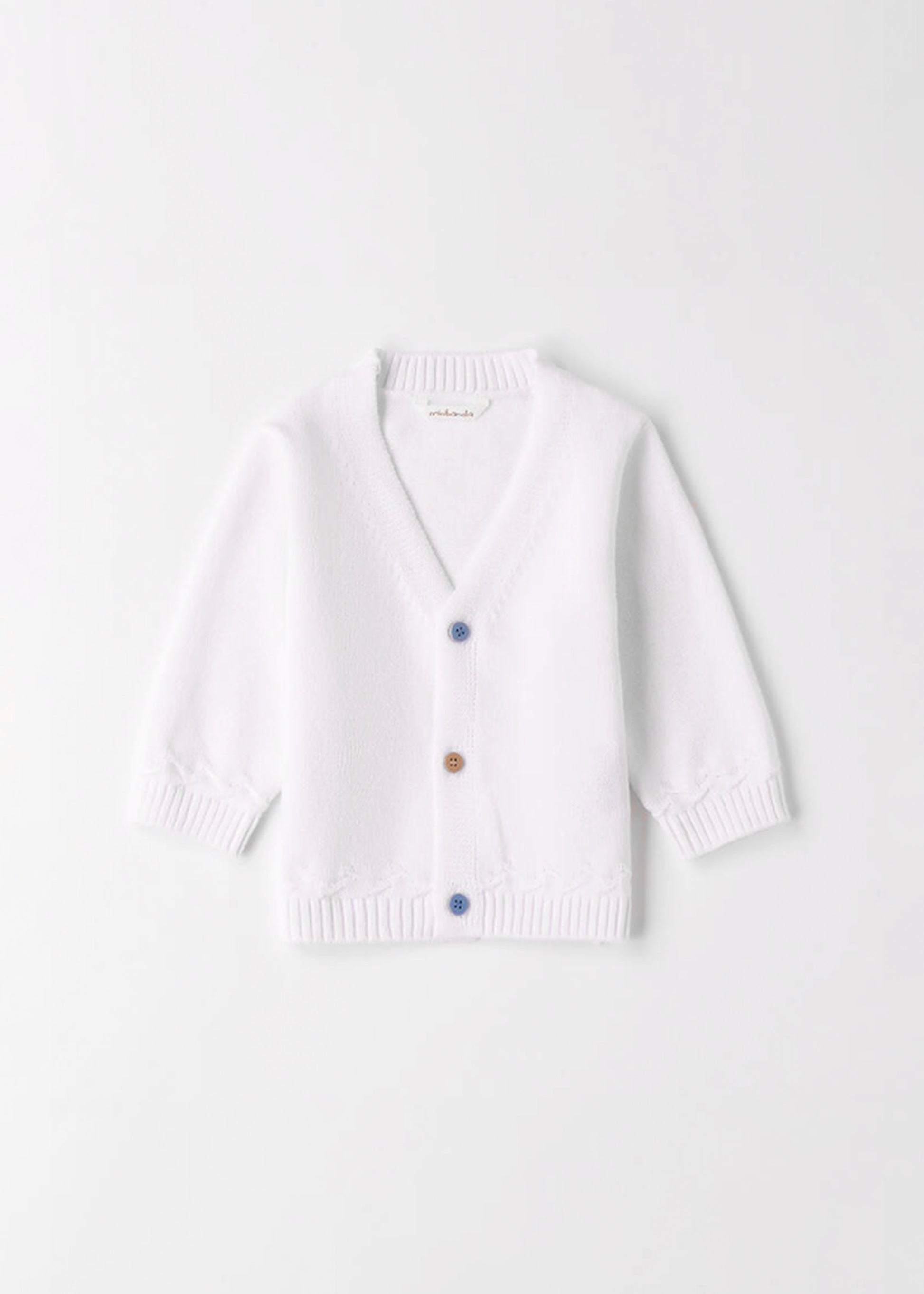 Minibanda White Cardigan for Newborns