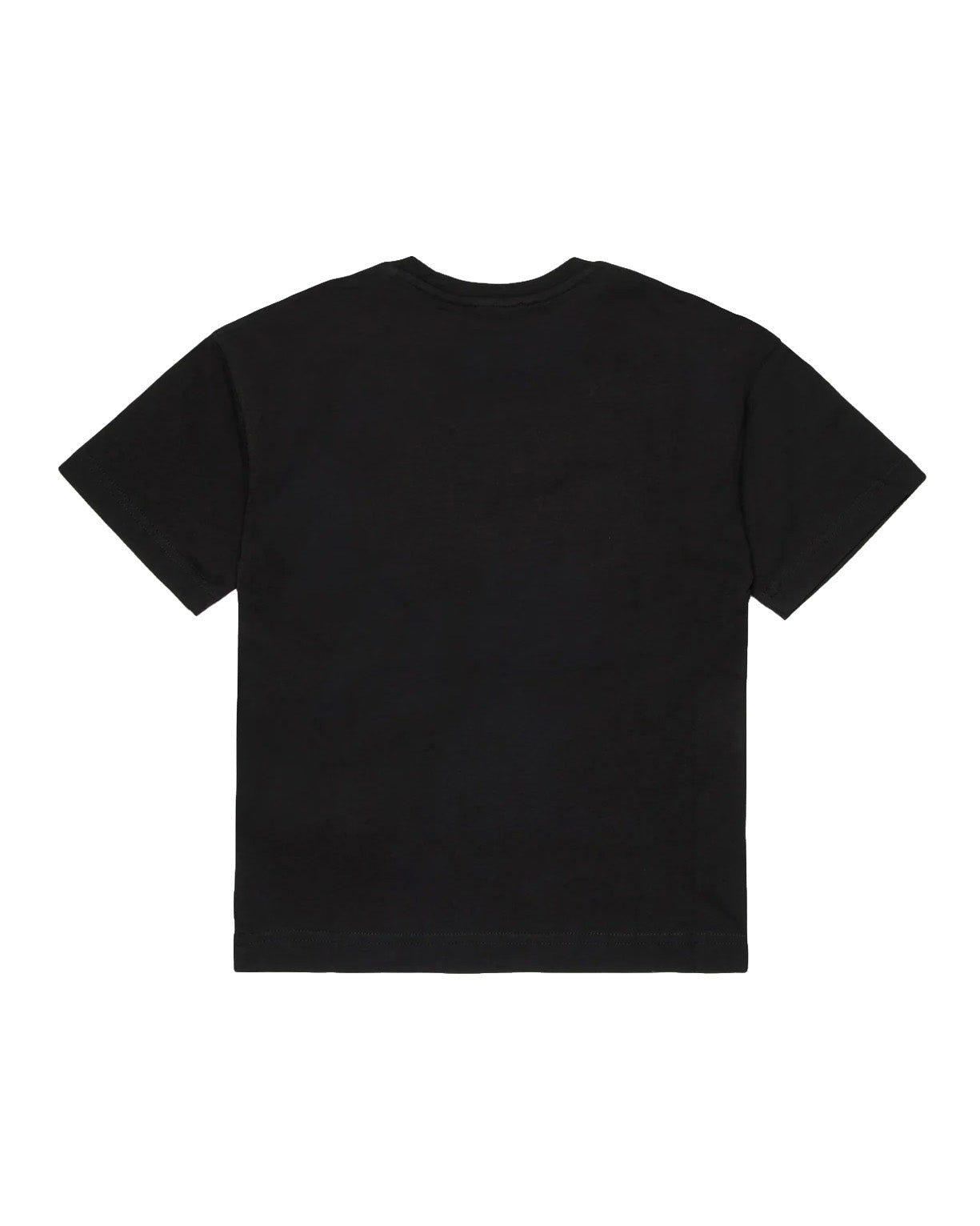 Diesel Kids T-shirt nera con Logo Oval D Ricamato per Bambini