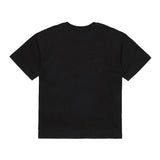 Diesel Kids T-shirt nera con Logo Oval D Ricamato per Bambini