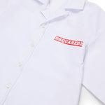 Dsquared2 Kids Camicia Bianca con Logo stampato sul Fronte e Stampa sul Retro per Bambini