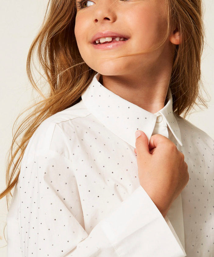 Twinset Kids Camicia con Motivo a Pois per Bambine