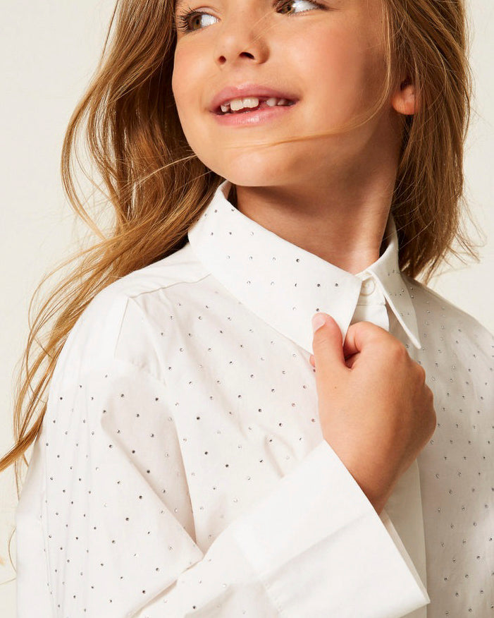 Twinset Kids Camicia con Motivo a Pois per Bambine