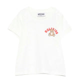 Moschino Kids T-Shirt Panna con Logo Teddy Bear per Neonati