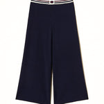 Twinset Kids Pantalone Wide-Leg Blu Navy con Dettagli Logo per Bambine