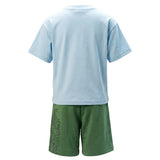 Iceberg Kids Completo T-Shirt Cielo con Short Verde con Stampe per Bambini