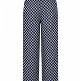 MSGM Kids Pantalone in Denim a Quadri con Targhetta Logo sul Retro per Bambini
