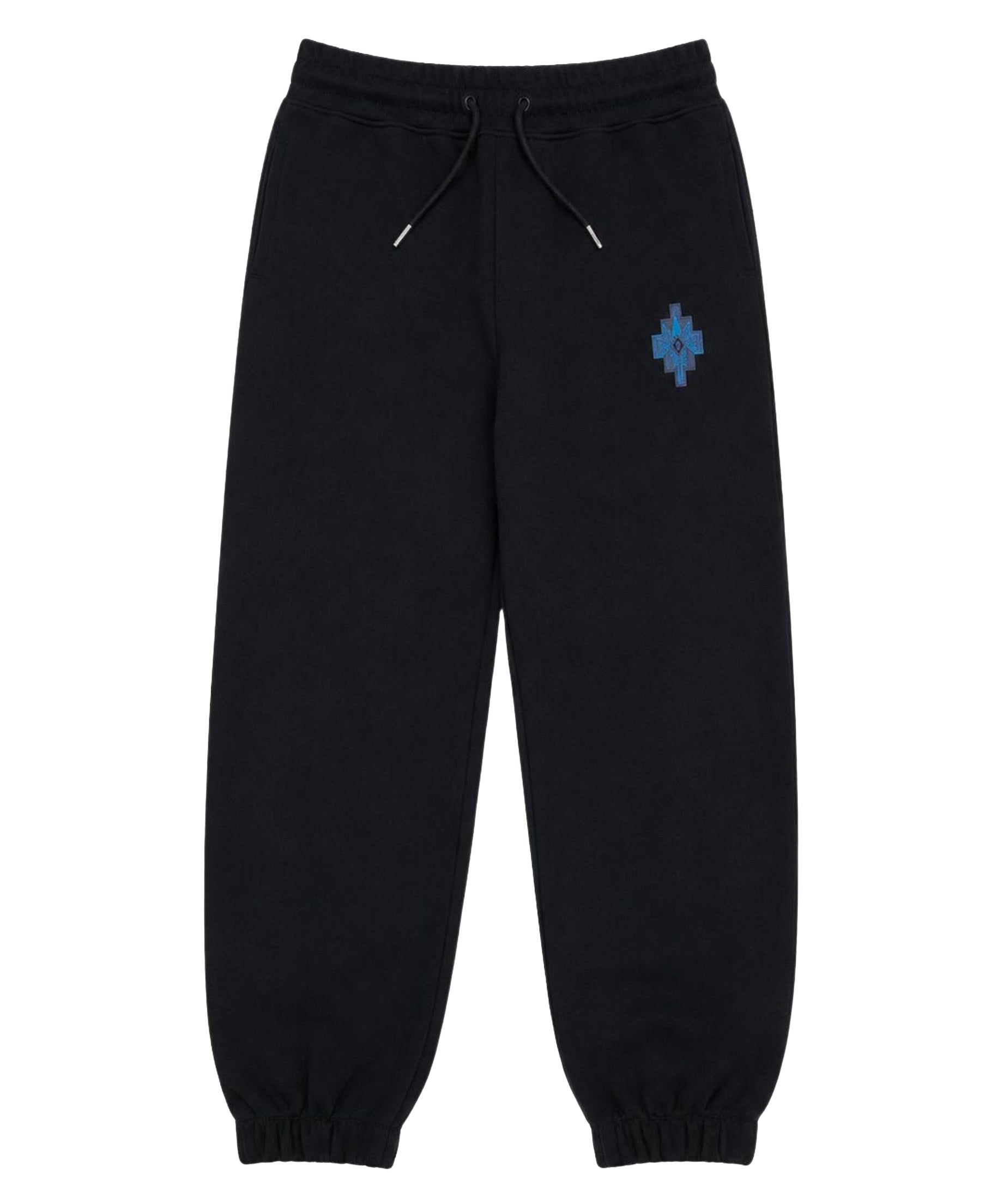 Marcelo Burlon County of Milan Kids Pantalone Nero con Logo Blu per Bambini