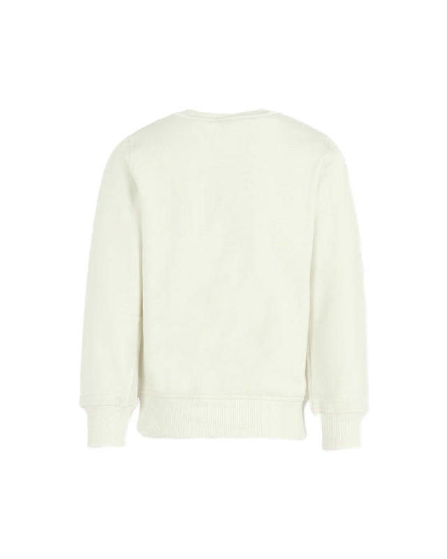 Moschino Kids Felpa Girocollo Panna con Logo per Bambini