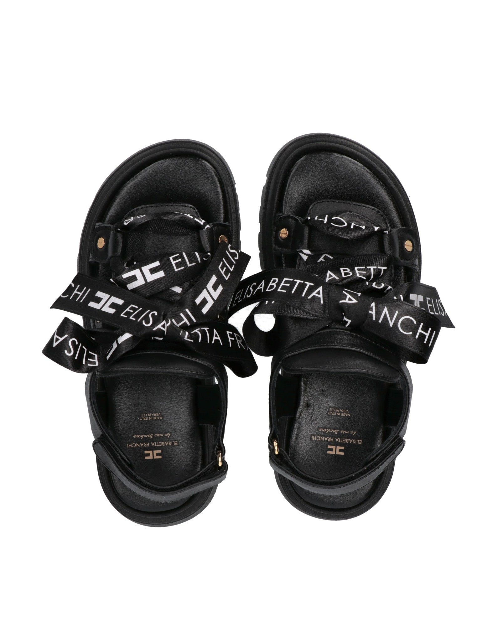 Elisabetta Franchi La Mia Bambina Sandalo Nero con Lacci per Bambine
