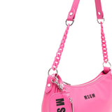 Msgm Kids Borsa a Spalla Fucsia con Catena (lato)