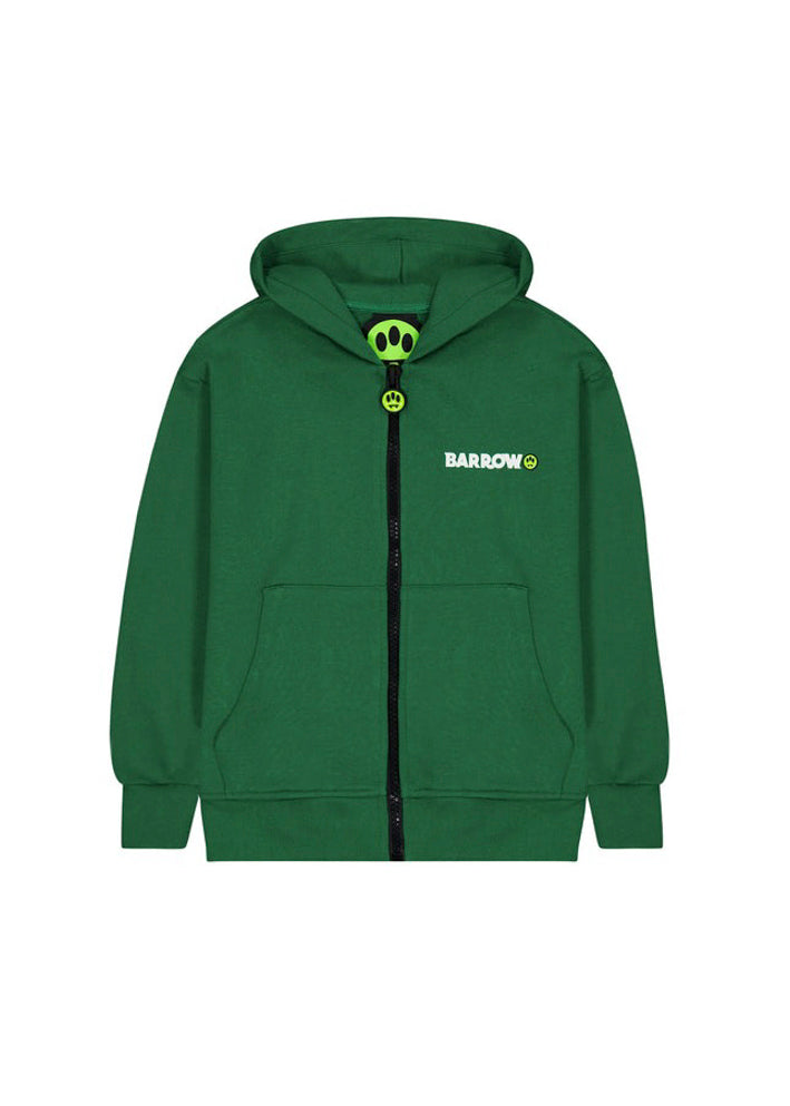 Barrow Kids Felpa Verde con Cappuccio e Zip per Bambini