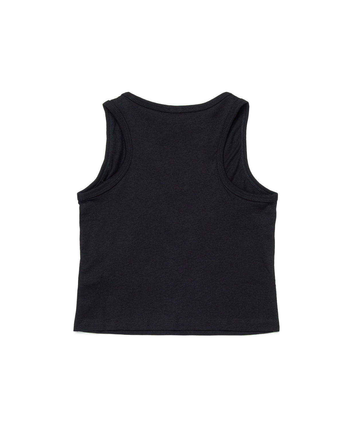 Diesel Kids Top Nero con Patch Oval D per Bambine