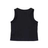 Diesel Kids Top Nero con Patch Oval D per Bambine