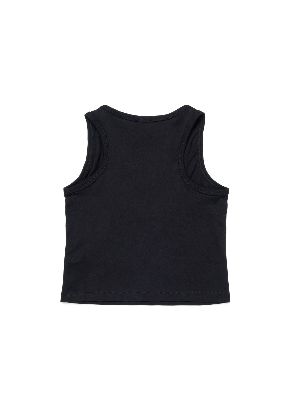 Diesel Kids Top Nero con Patch Oval D per Bambine