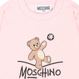 Moschino Kids Felpa Rosa Stampa Orso per Neonate