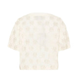 Philipp Plein Kids T-Shirt Bianco con Logo All-Over Strass per Bambine