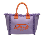 F**K Kids Maxi Borsa Viola e Arancione con Logo per Bambine