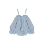 Pinko Kids Top Cashemere Blu con Bretelle per Bambine