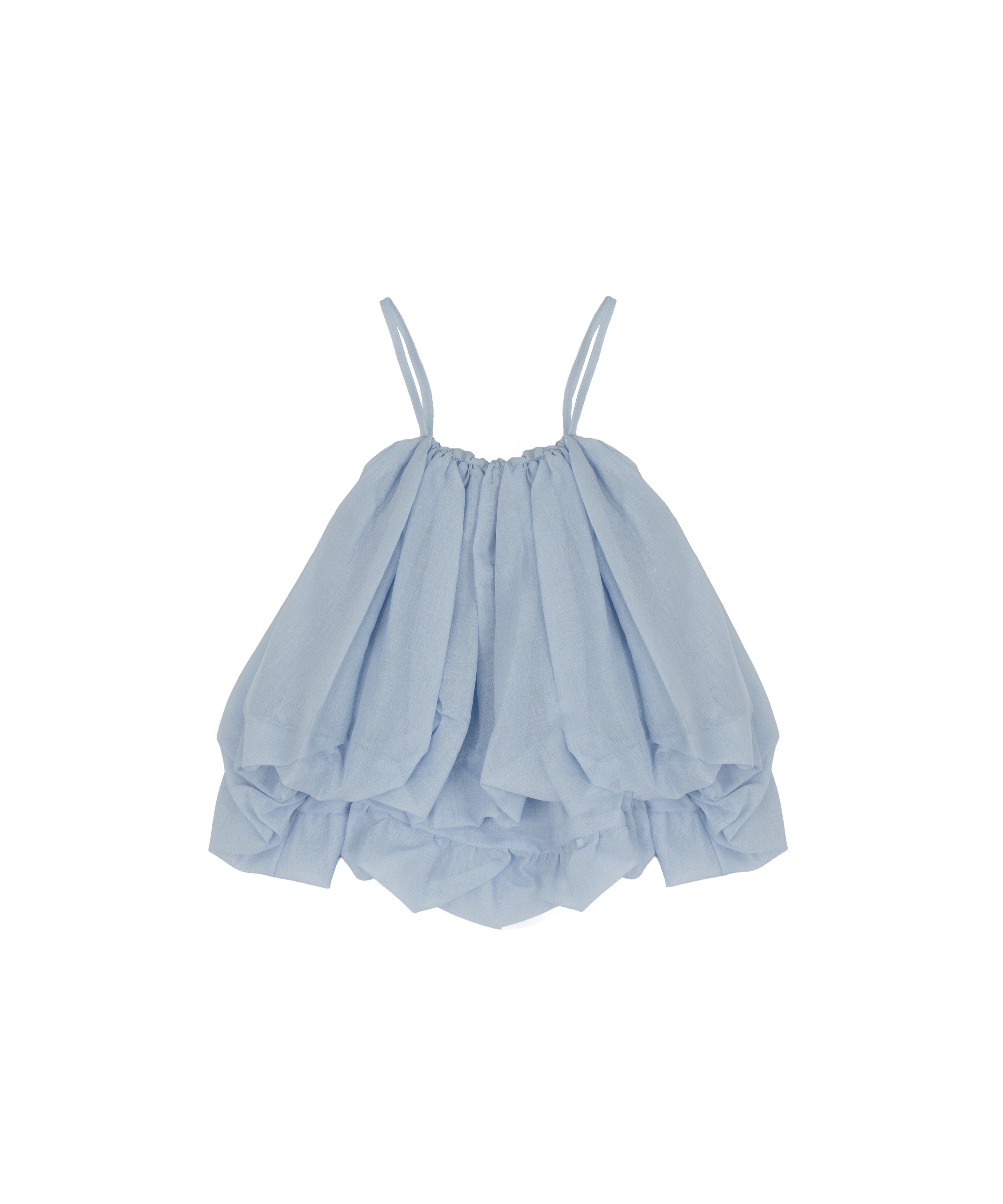 Pinko Kids Top Cashemere Blu con Bretelle per Bambine