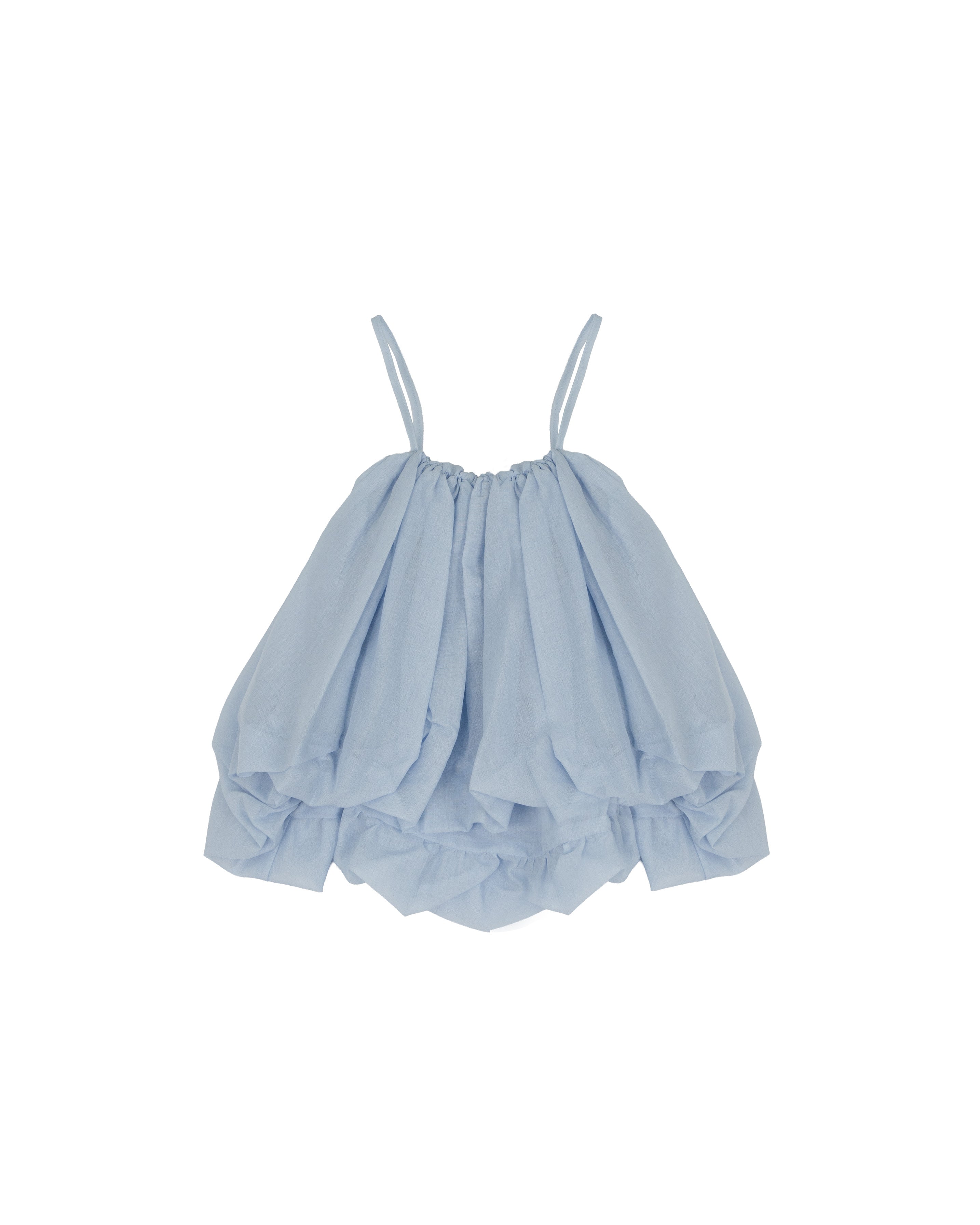 Pinko Kids Top Cashemere Blu con Bretelle per Bambine