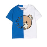 Moschino Kids T-Shirt Blu/Bianca con Stampa Teddy Bear per Neonati