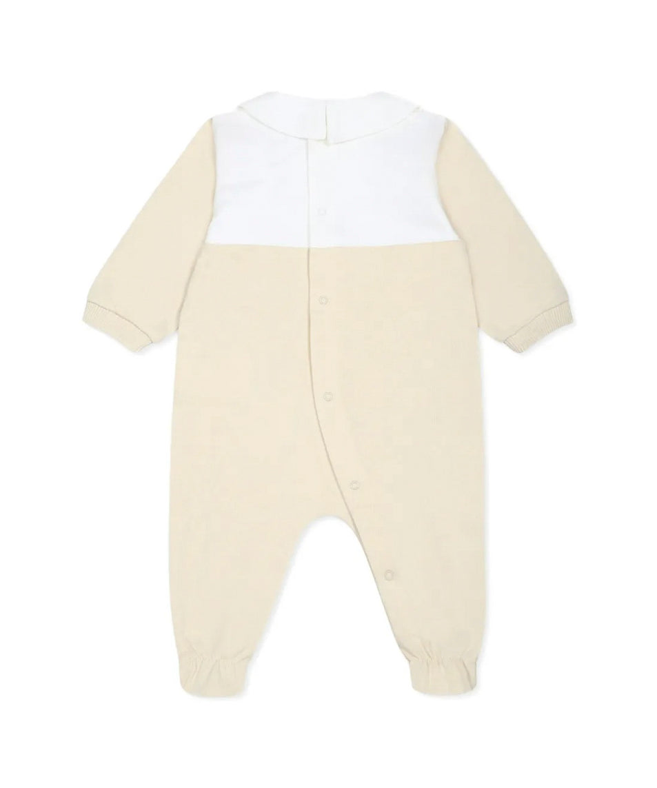 Moschino Kids Tutina Beige con Stampa per Neonati