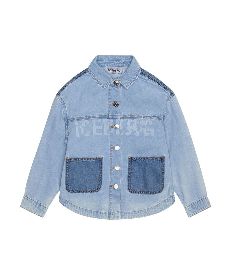 Iceberg Kids Giubbino in Denim con Logo per Bambine