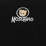Moschino Kids Felpa Nera Girocollo con Stampa Teddy Bear e Logo per Bambini