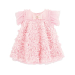 Angel's Face Kids Pennie Abito Rosa con Applicazioni Rose per Neonate