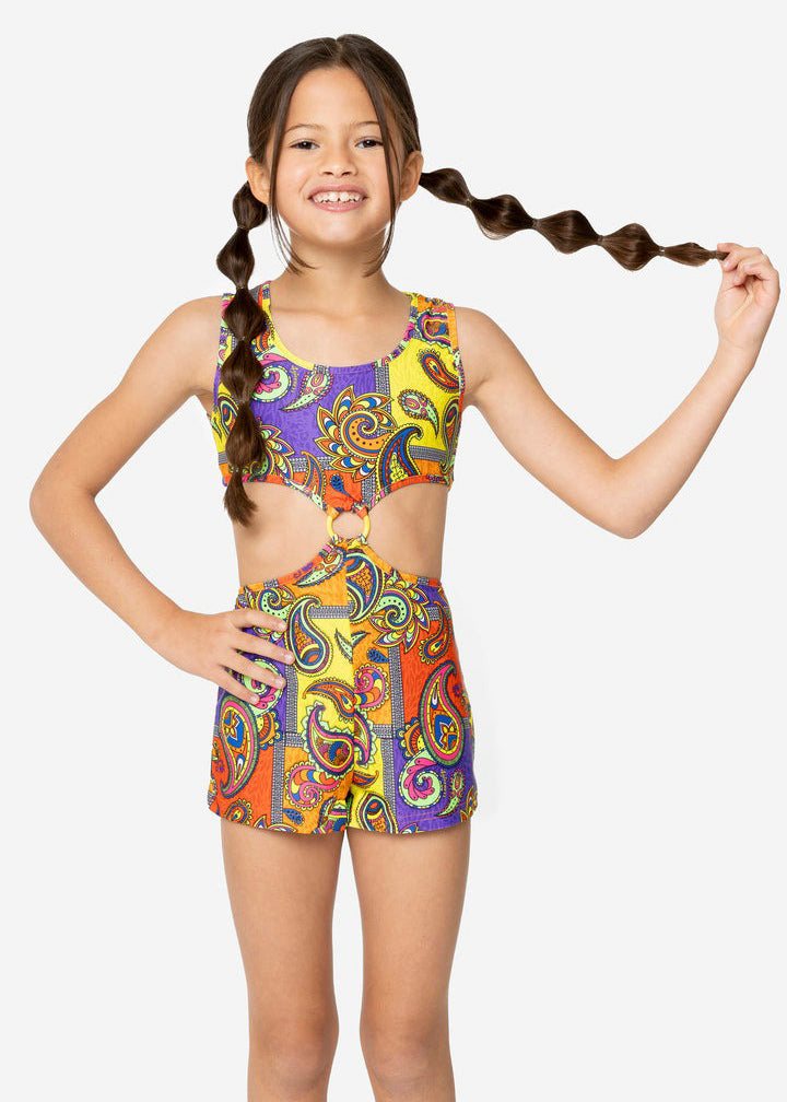 4GIVENESS Baby Girls Cashmere Pattern Romper Cover Up