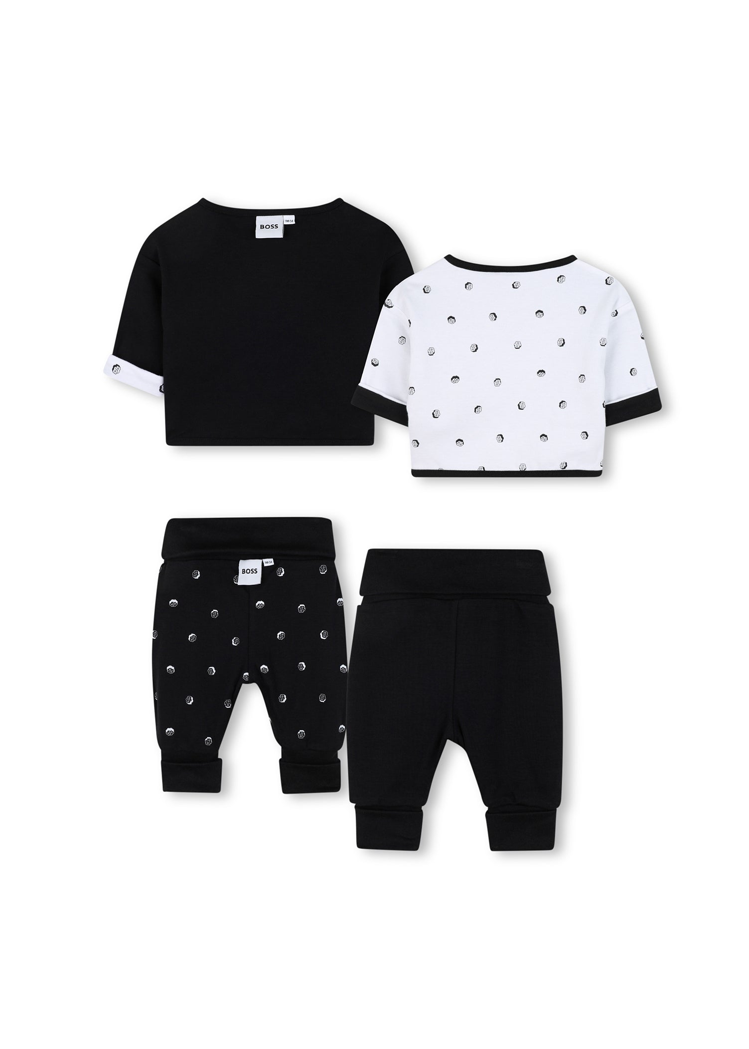 Boss Kids Completo 2 T-shirt+ 2 Pantalone per Neonati