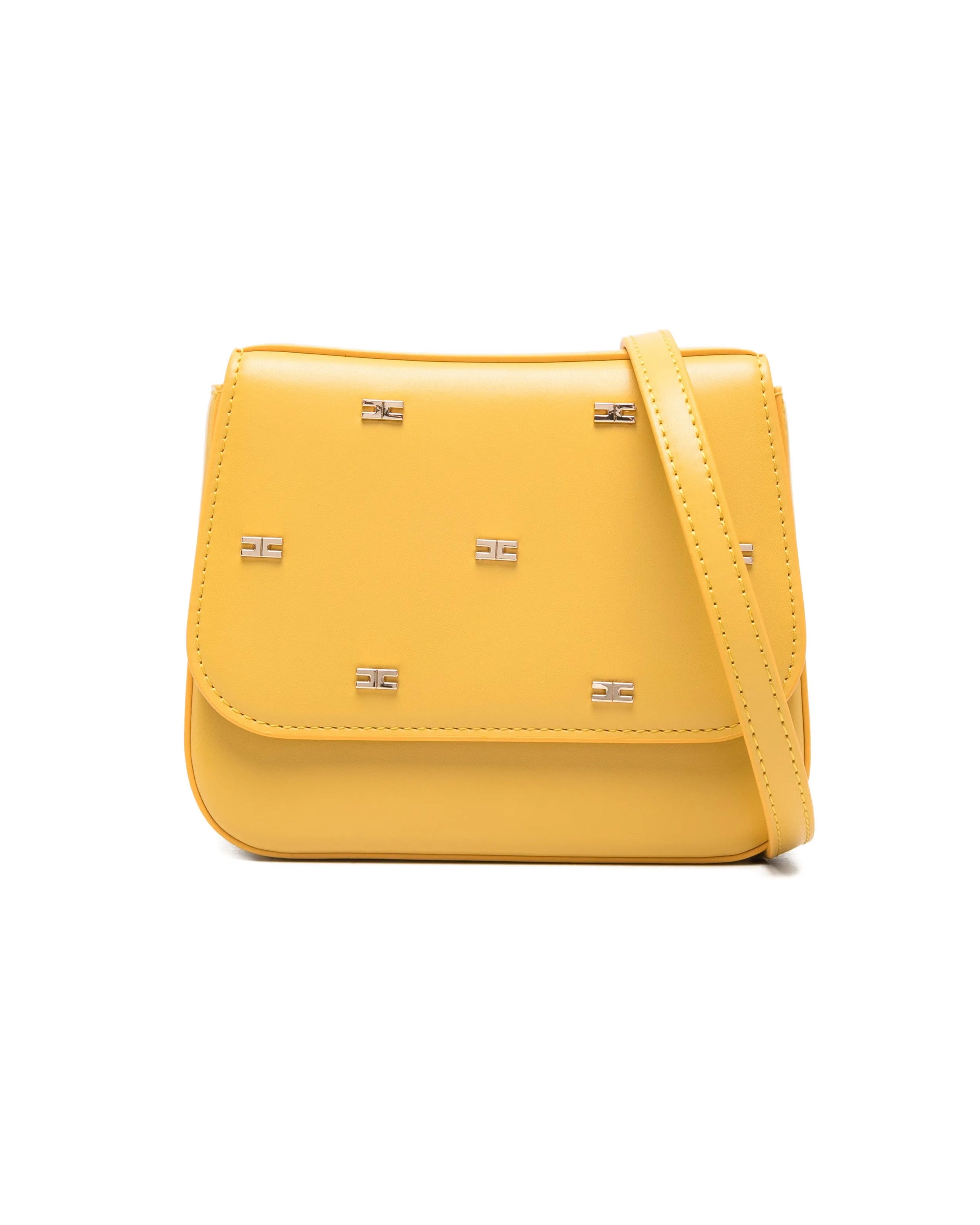 Elisabetta Franchi La Mia Bambina Borsetta a Tracolla Avorio con Applizazioni Mini Loghi per Bambine