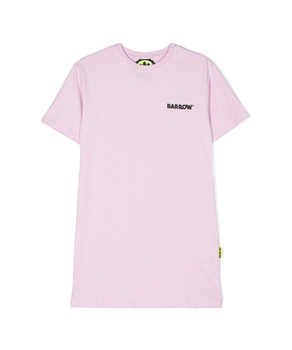 Barrow Kids Abito Rosa/Lavanda con Stampa Logo per Bambine