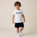 Msgm Kids Completo 2pz Bianco/Nero con Logo per Neonati