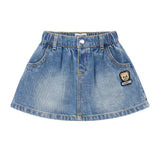 Moschino Kids Gonna in Denim con Patch Teddy Bear e Logo per Neonate