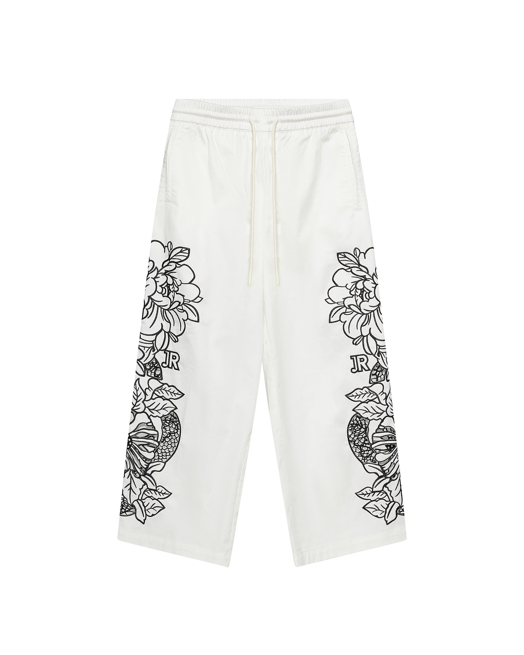 John Richmond Kids Pantalone Bianco con Ricami per Bambini