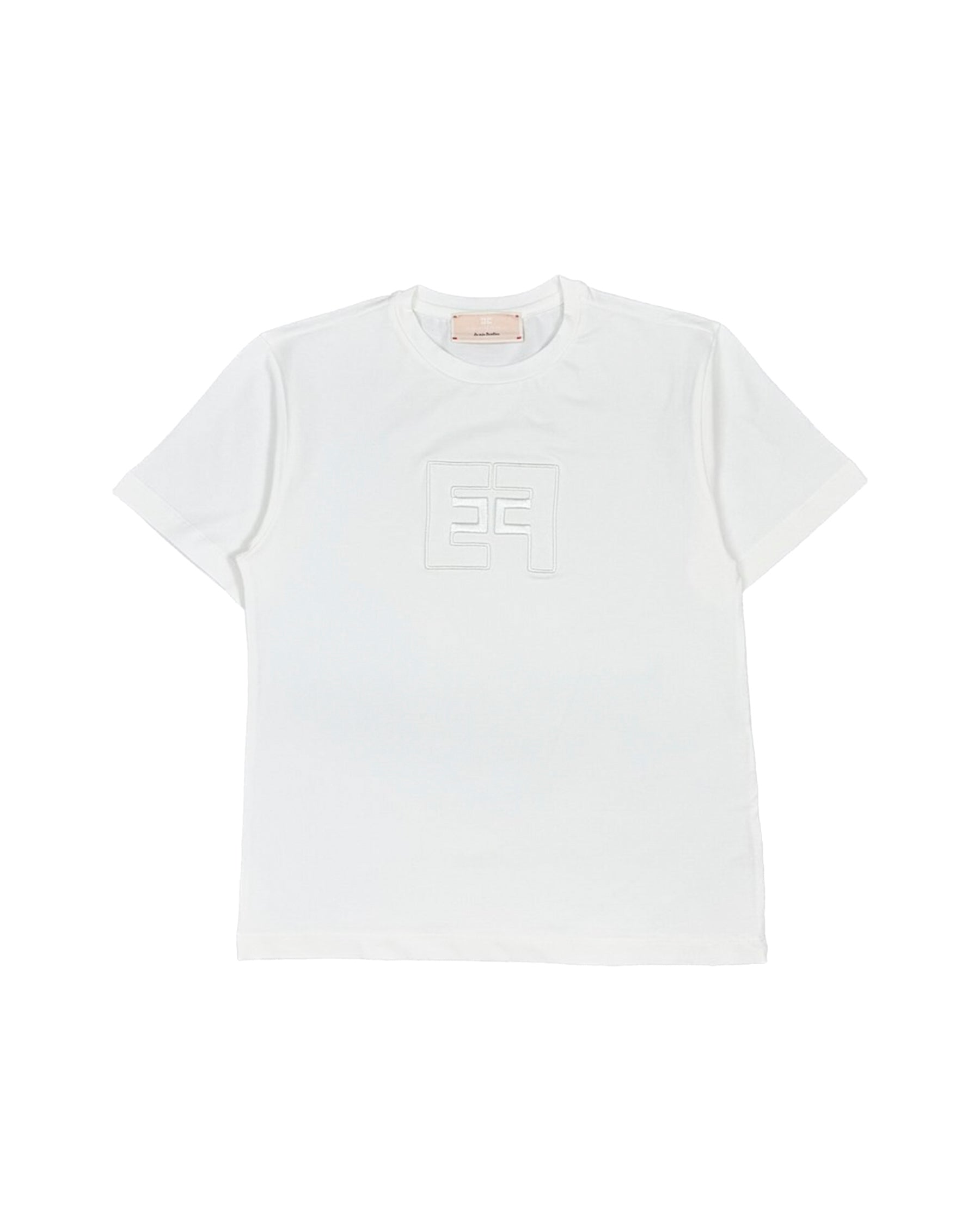 Elisabetta Franchi La Mia Bambina T-shirt Avorio con Logo per Bambine