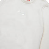 Diesel Kids Felpa Panna Girocollo con Oval D per Bambini (dettaglio)