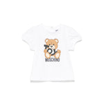 Moschino Kids T-shirt Bianca con Stampa per Neonate