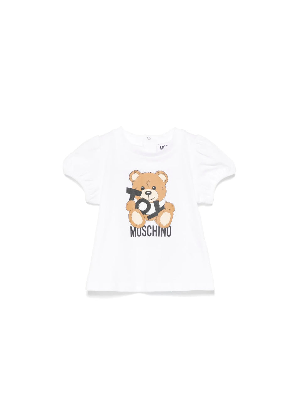 Moschino Kids T-shirt Bianca con Stampa per Neonate