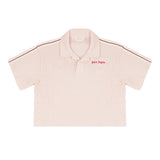 Palm Angels Kids Polo Rosa con Logo Fucsia per Bambine