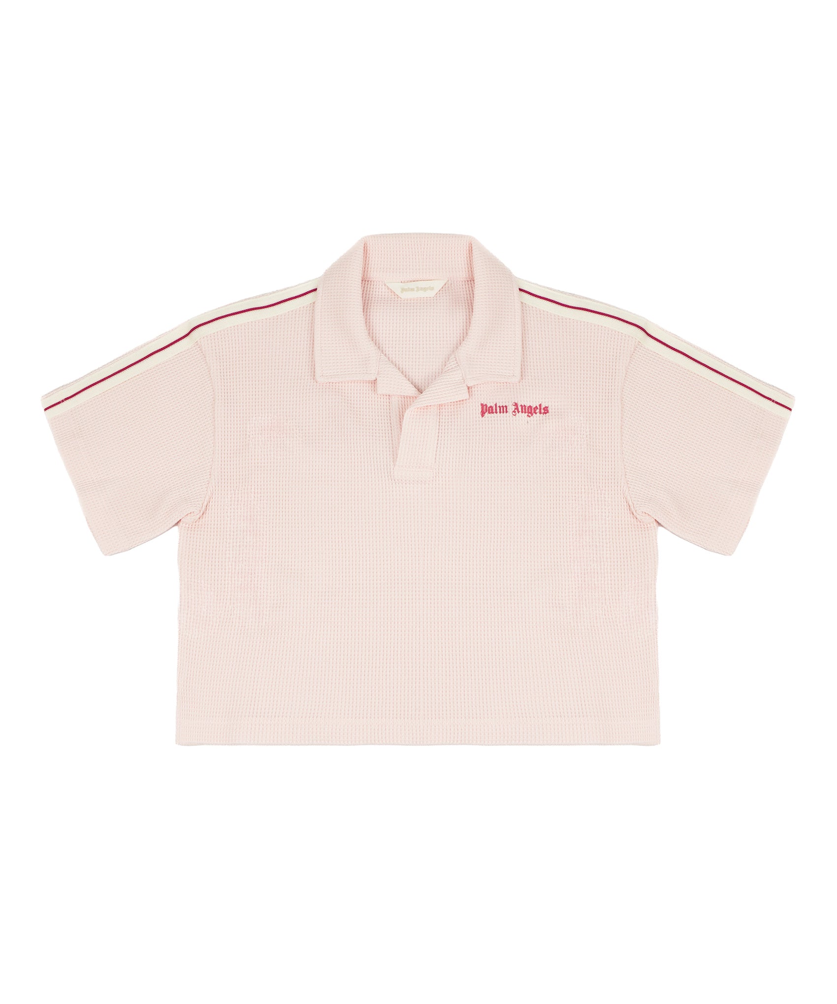 Palm Angels Kids Polo Rosa con Logo Fucsia per Bambine