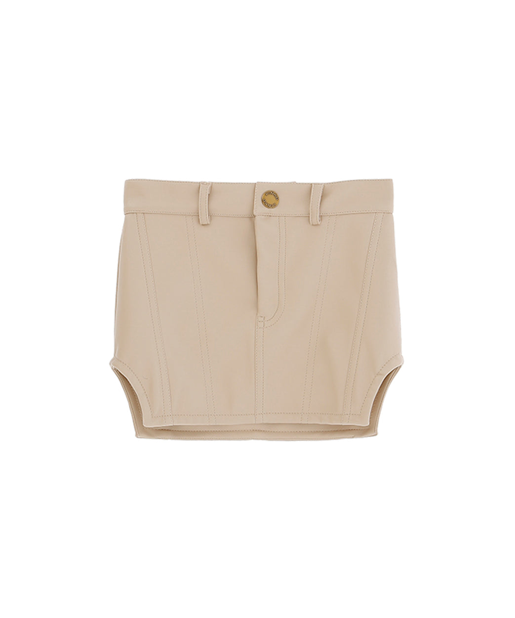 Pinko Kids Gonna in Ecopelle Crema con Spacchi per Bambine
