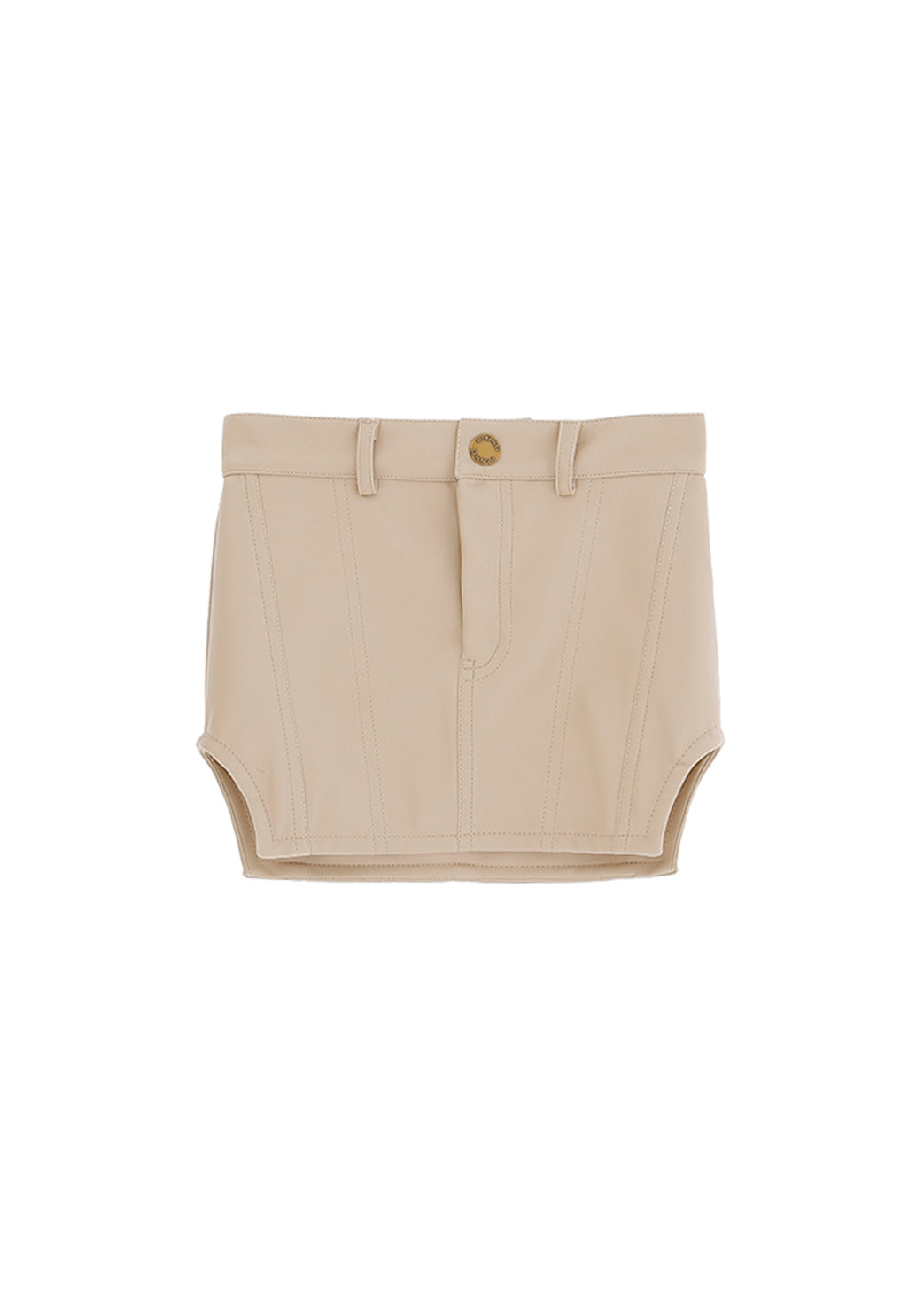 Pinko Kids Gonna in Ecopelle Crema con Spacchi per Bambine