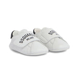 Dsquared2 Kids Sneakers Bianco con Chiusura a Strappo e Logo per Neonati