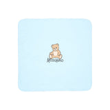 Moschino Kids Coperta Azzurro con Stampa Logo Teddy per Neonati