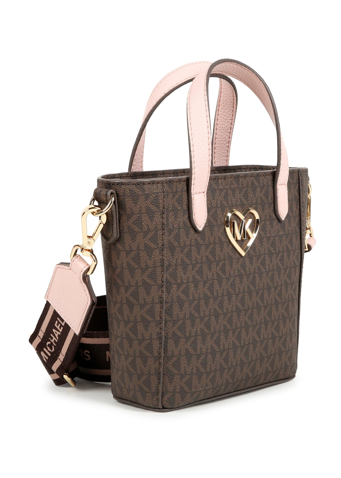 Michael Kors Kids Borsa Marrone Tote con Monogram per Bambine  (dettaglio)