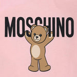 Moschino Kids T-shirt Manica Lunga rosa con Stampa per Neonate
