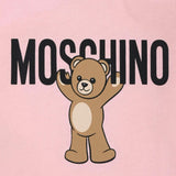 Moschino Kids T-shirt Manica Lunga rosa con Stampa per Neonate